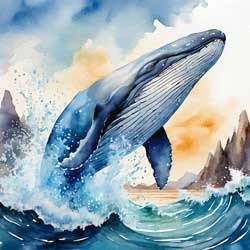 Whale jumping out of the water